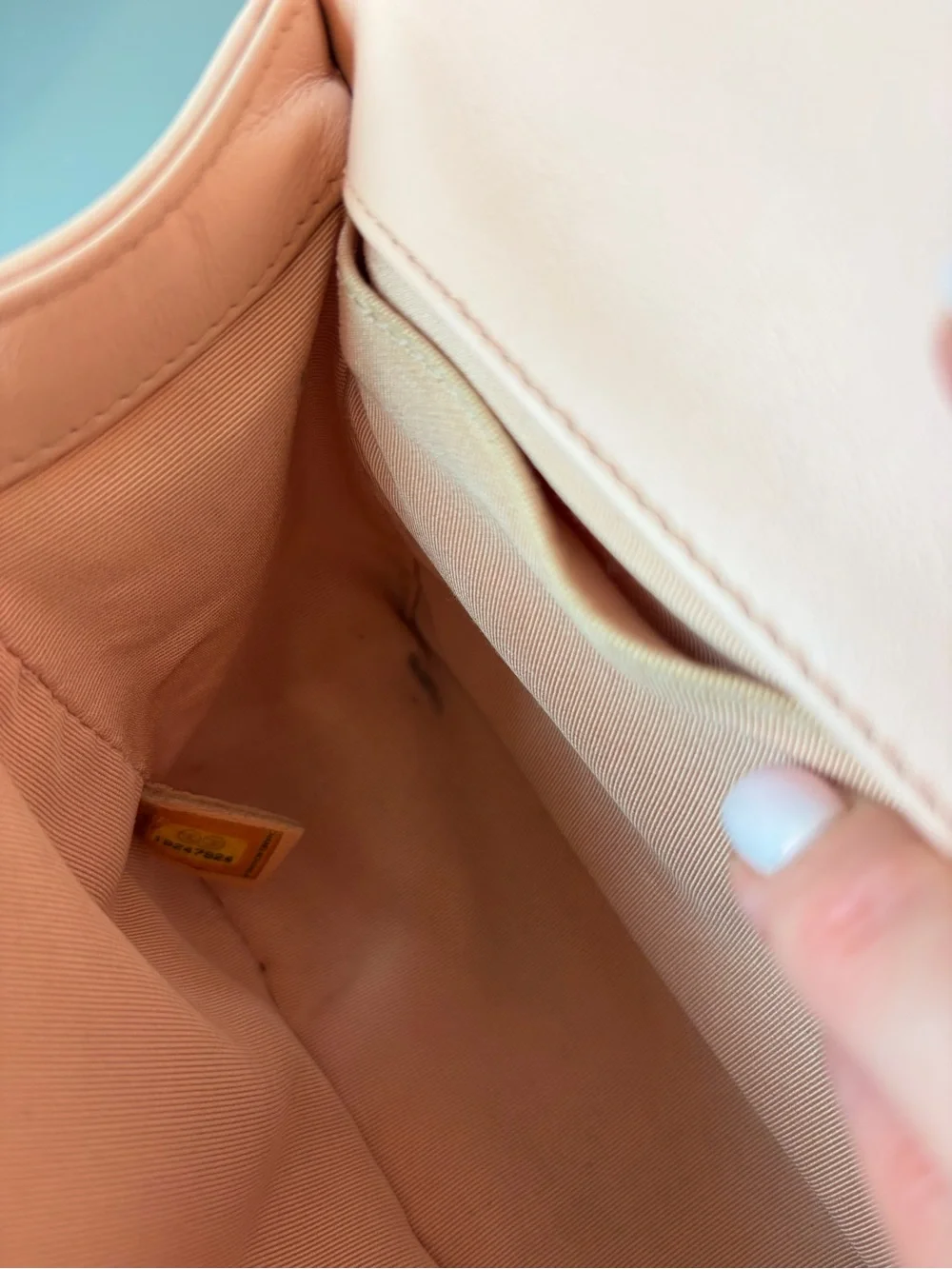 CHANEL Soft Peach Leather Shoulder Bag